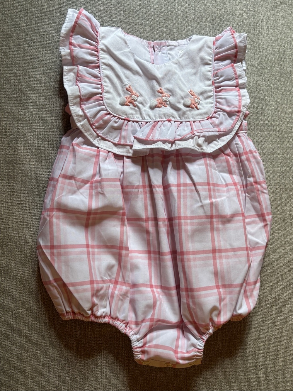 Pink Plaid Ruffle Baby One-Piece Romper